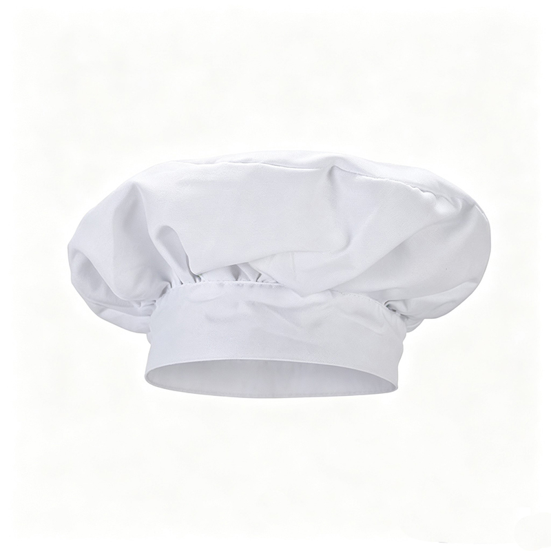 HAT-003B  White Chef Toque, Classic Short Puff Top Chef Hat, Traditional Kitchen Work Cap for Restaurant & Catering Staff