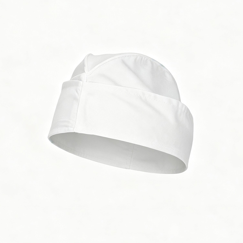 HAT-017A  White Chef & Pastry Chef Work Cap, Solid Color Kitchen Skull Cap, Breathable Food Service Hat for Bakery & Restaurant