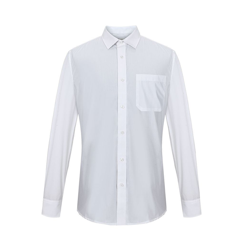SHRT-009A  Men's Point Collar Long Sleeve Shirt, White Classic Collar Work Uniform Shirt for Hotel, Restaurant & Catering