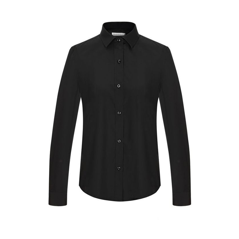 SHRT-009B   Men's Point Collar Long Sleeve Shirt, Black Classic Collar Work Uniform Shirt for Hotel, Restaurant & Catering