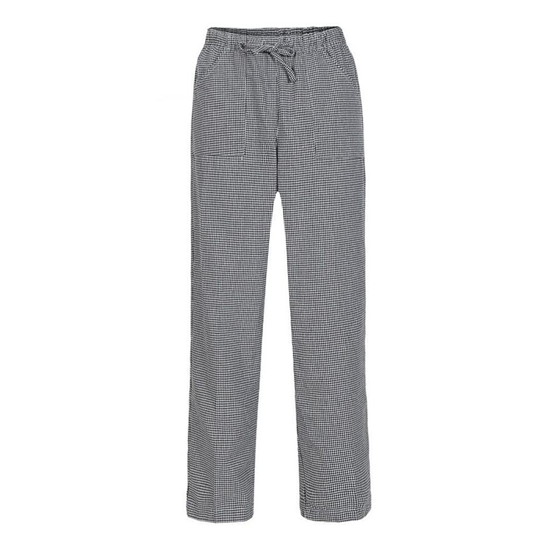 CHPN-J002-01  Houndstooth Chef Pants, Elastic Waist Drawstring Work Trousers for Commercial Kitchen & Catering Staff
