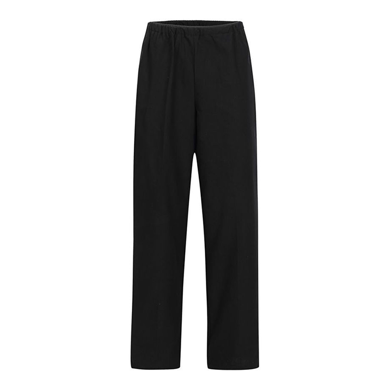 CHPN-J002-02  Black Elastic Waist Chef Pants, Plain Work Trousers for Kitchen, Catering & Food Service Staff